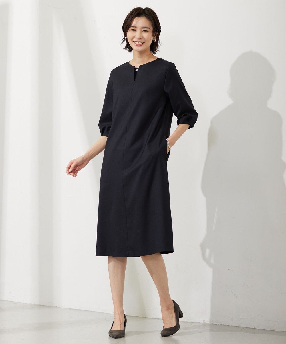 J.PRESS LADIES 【セットアップ対応・洗える・UVケア・速乾】 OXIJEWELストレッチ ワンピース 