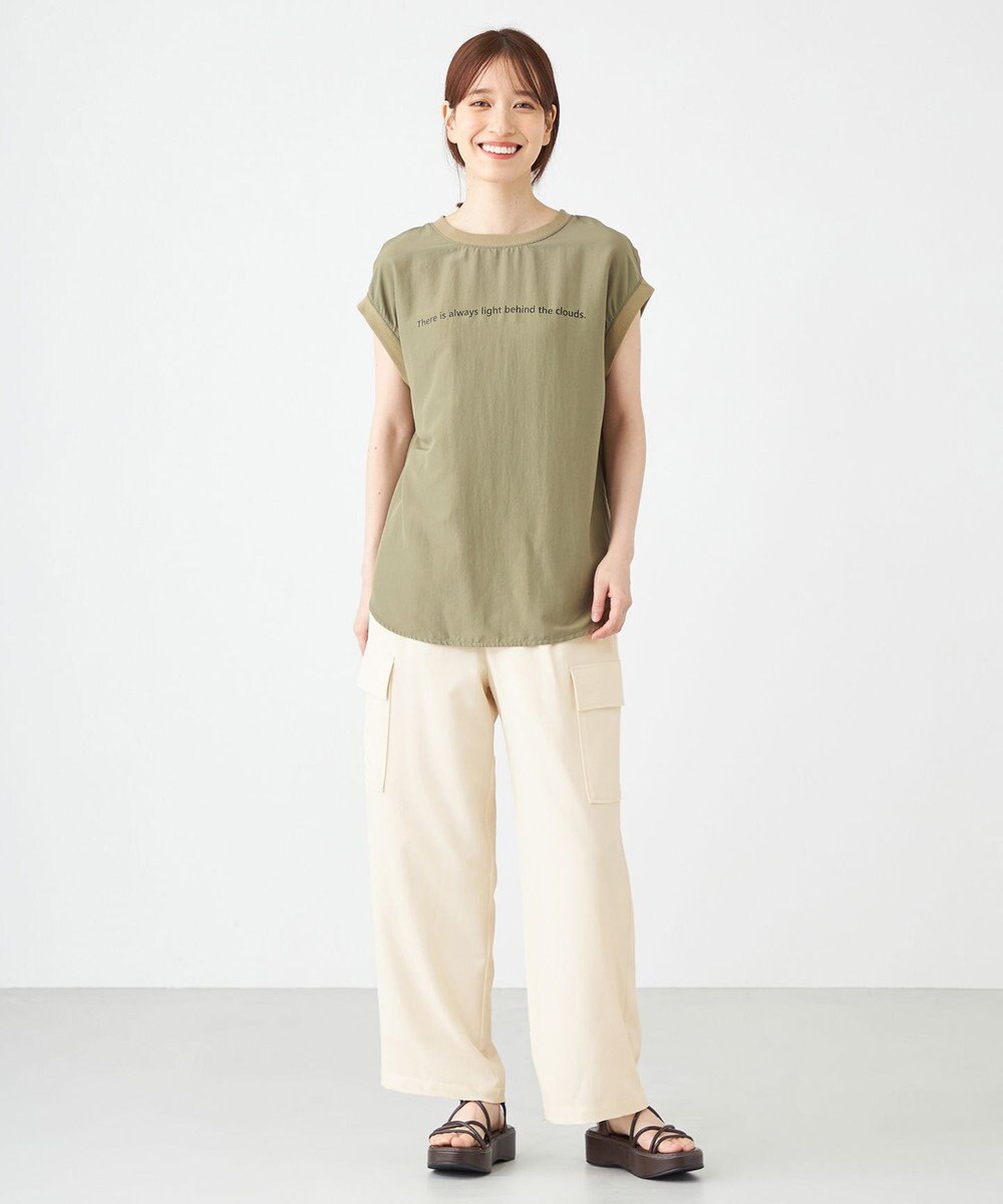 SHARE PARK LADIES ライトタッチ裾テールロゴTシャツ 