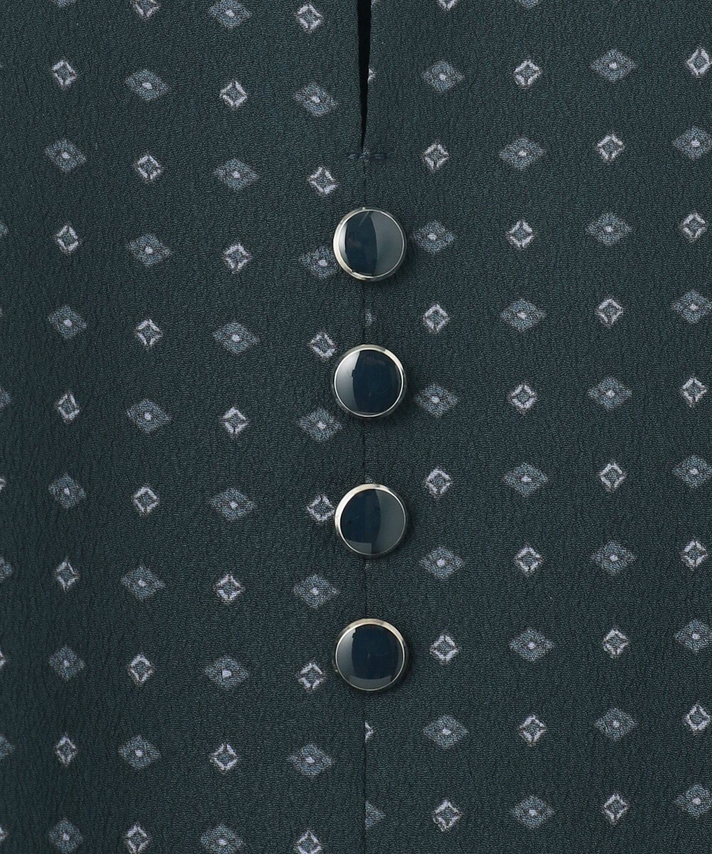 J.PRESS LADIES 【洗える】シュリンクデシン ジオメトリックプリント ワンピース 