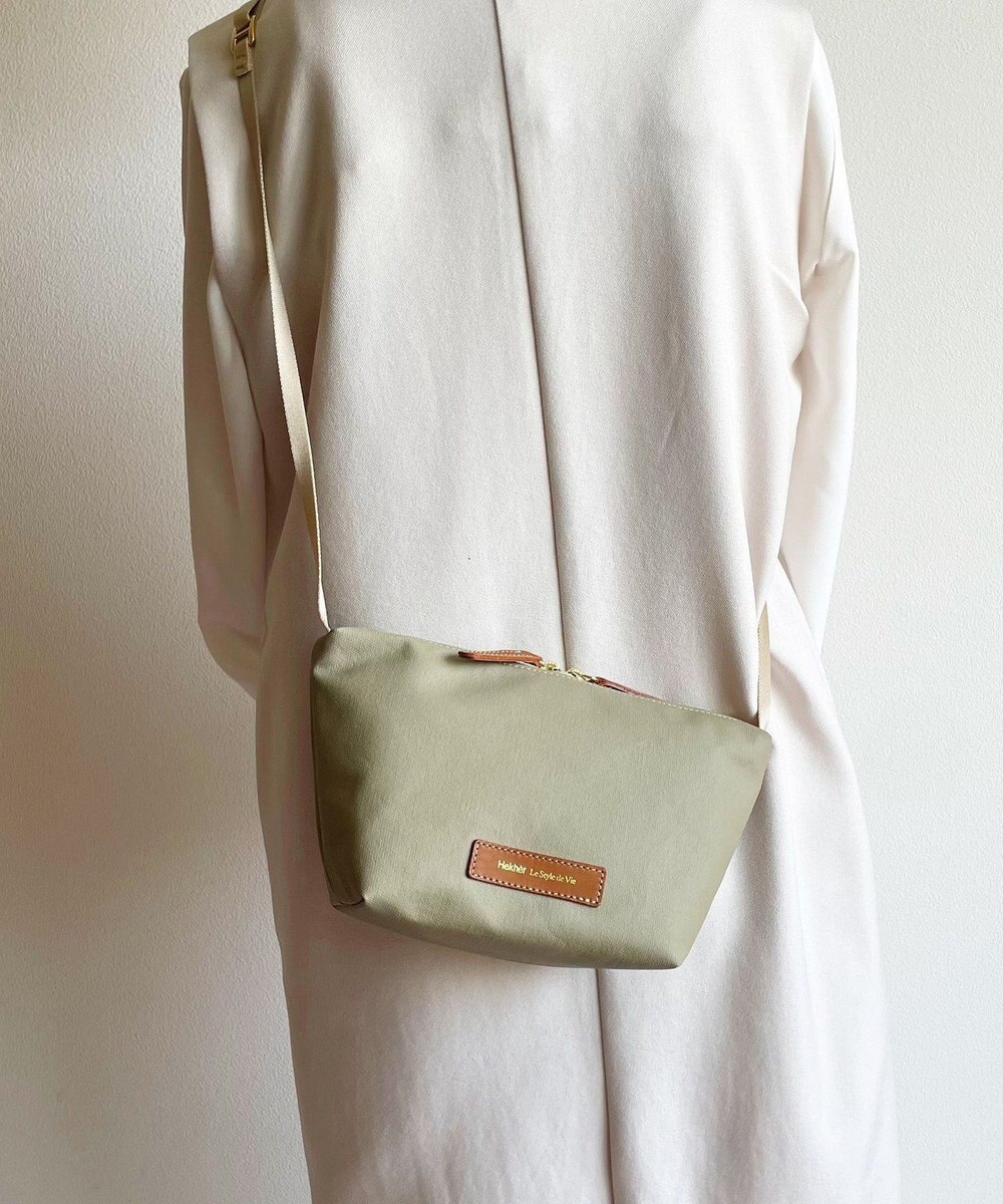 Hekhèr Le Style de Vie 新型追加【日本製 / 汚れにくい】PUコートコットンキャンバス×牛革付属 ショルダーバッグ 
