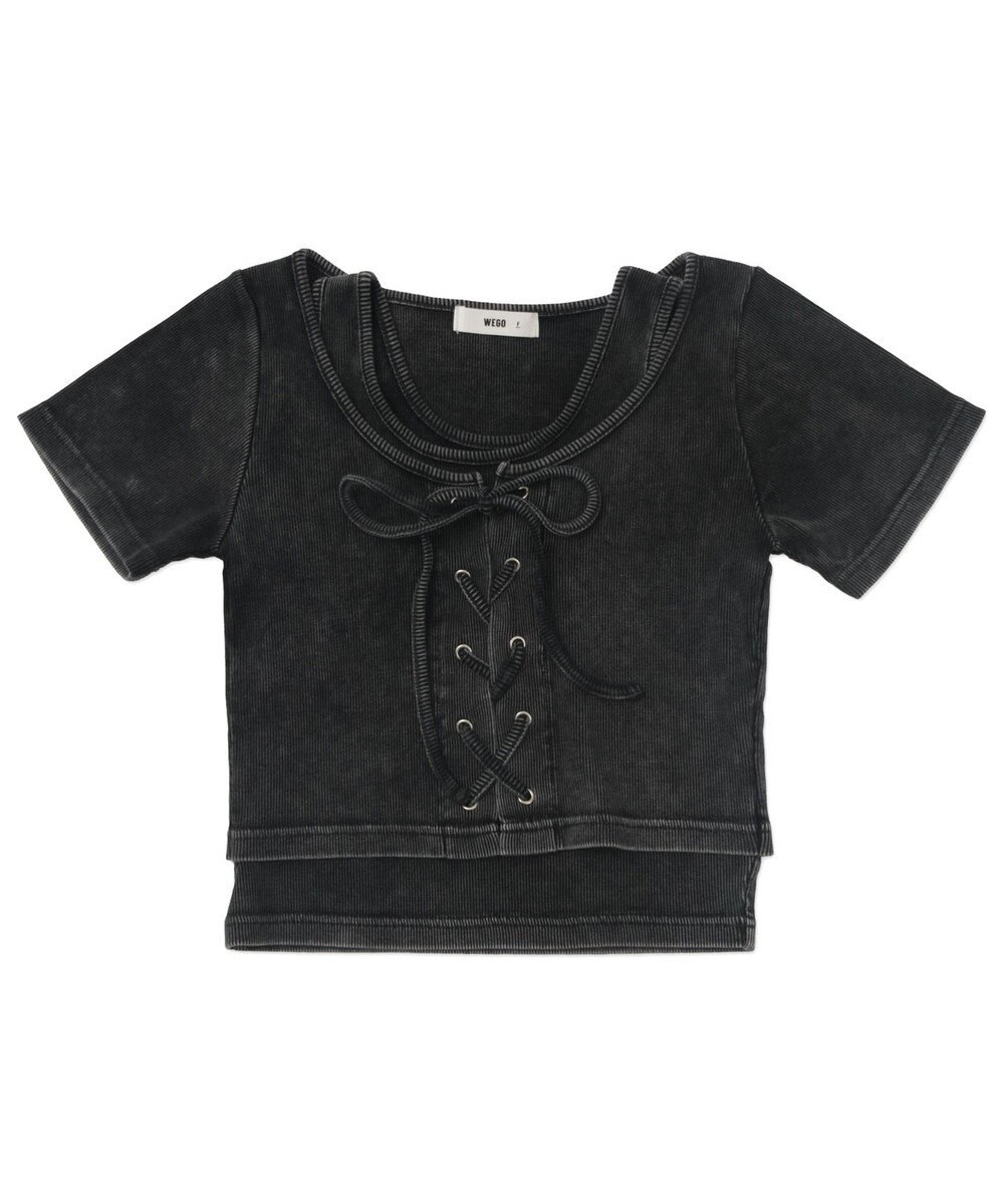 WEGO ヴィンテージライクレースアップT 