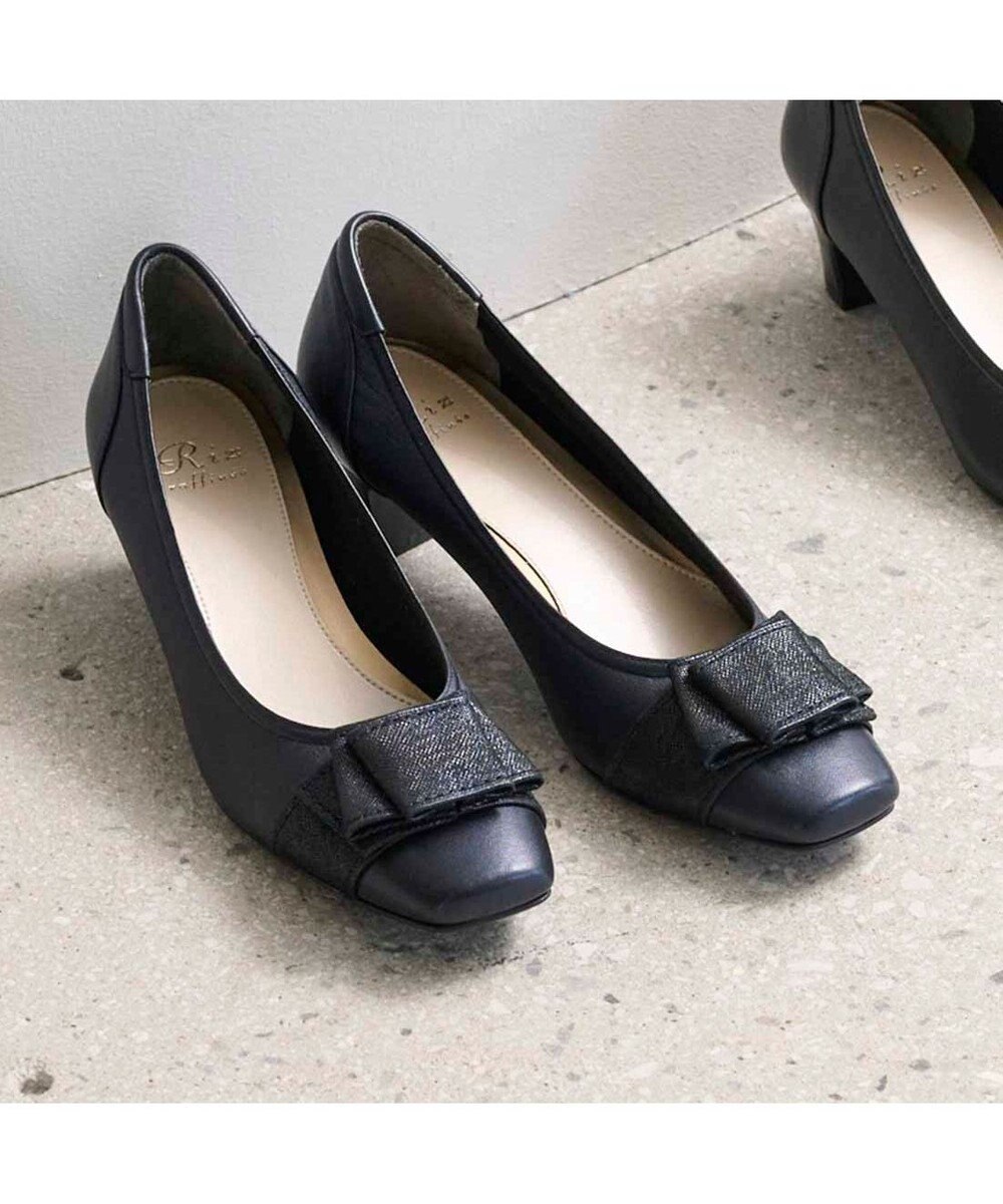 Riz raffinee <Riz raffinee>ドレープデザインモチーフパンプス 