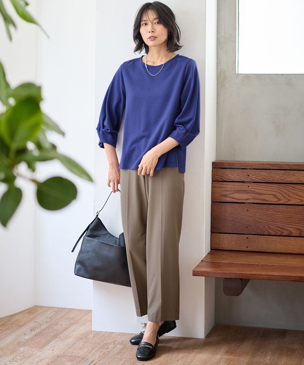 ANY L 【洗濯機可/ウエストゴム/２ＷＡＹストレッチ】テーパードパンツ 