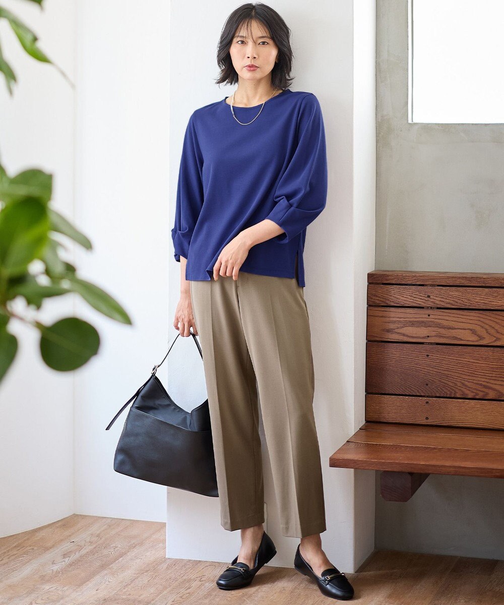 ANY L 【洗濯機可/ウエストゴム/２ＷＡＹストレッチ】テーパードパンツ 