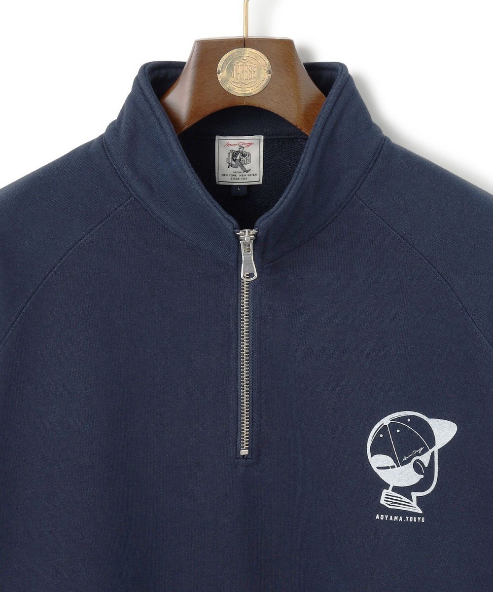 J.PRESS MEN 【AaronChang】【UNISEX】ワンポイントハーフジップ スウェットシャツ 