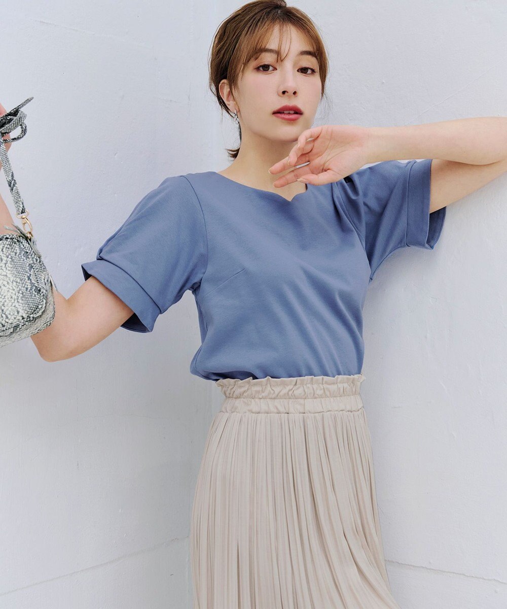 Tiaclasse 【UVケア・接触冷感】“あまラク” ハートネックカットソートップス 