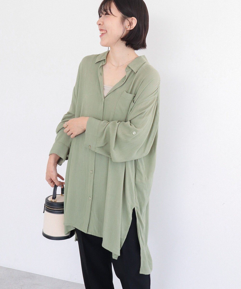 Green Parks Ｉ　ターンバック長袖レーヨンチュニック 
