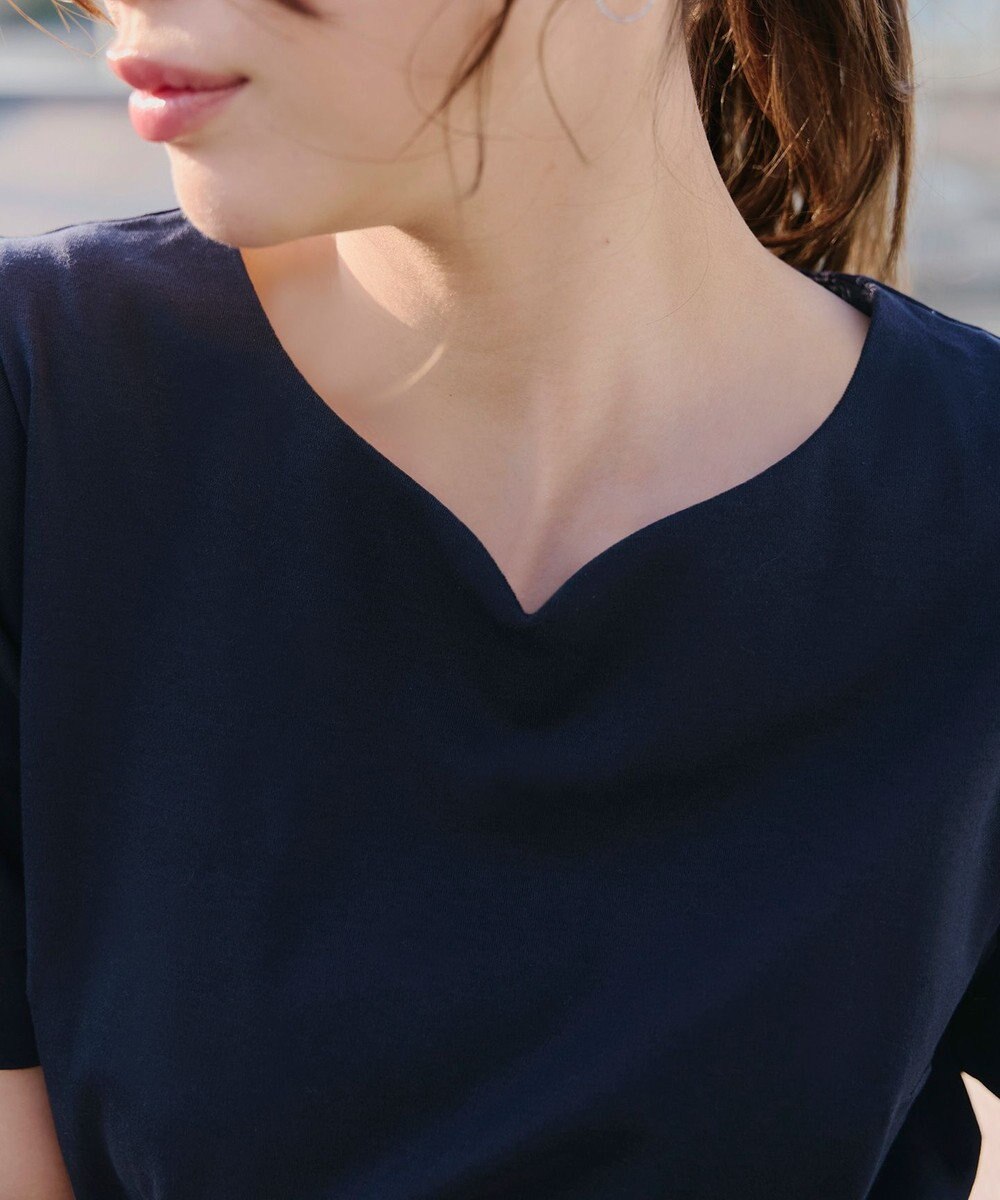 Tiaclasse 【UVケア・接触冷感】“あまラク” ハートネックカットソートップス 