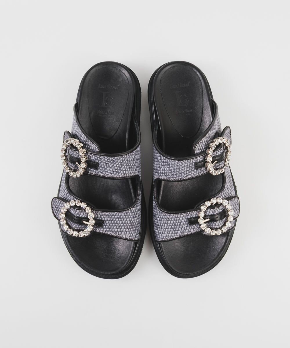 BONTRE 【LucaGrossi/ルカグロッシ】ビジュー厚底ラフィアサンダル/ L116S-VS 