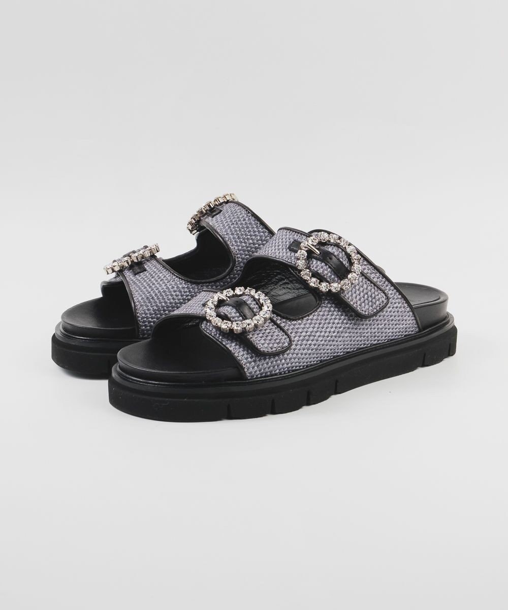 BONTRE 【LucaGrossi/ルカグロッシ】ビジュー厚底ラフィアサンダル/ L116S-VS 