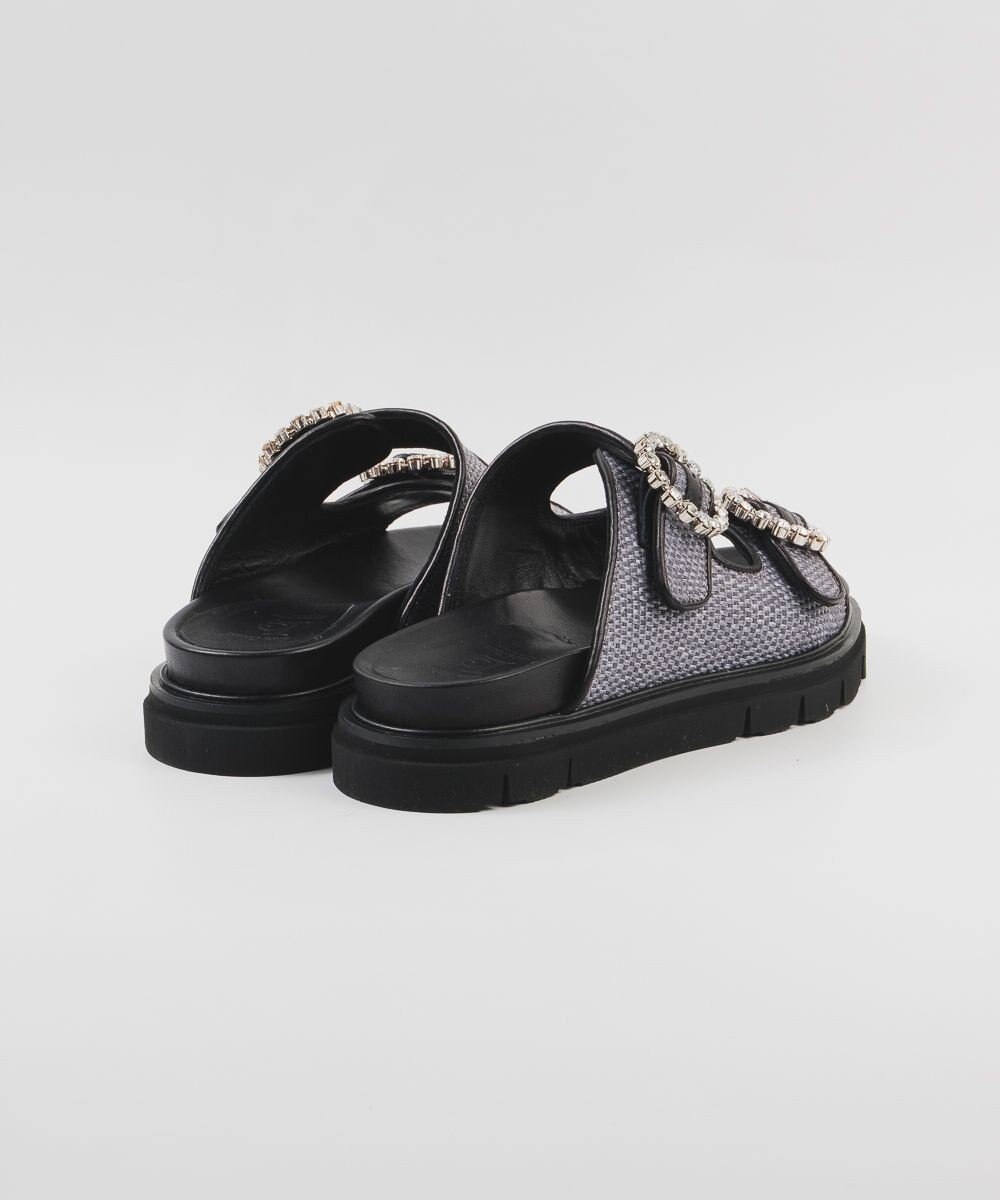 BONTRE 【LucaGrossi/ルカグロッシ】ビジュー厚底ラフィアサンダル/ L116S-VS 