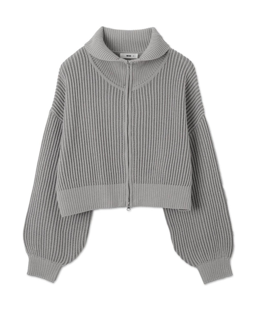 WEGO ダブルジップショートニットブルゾン 