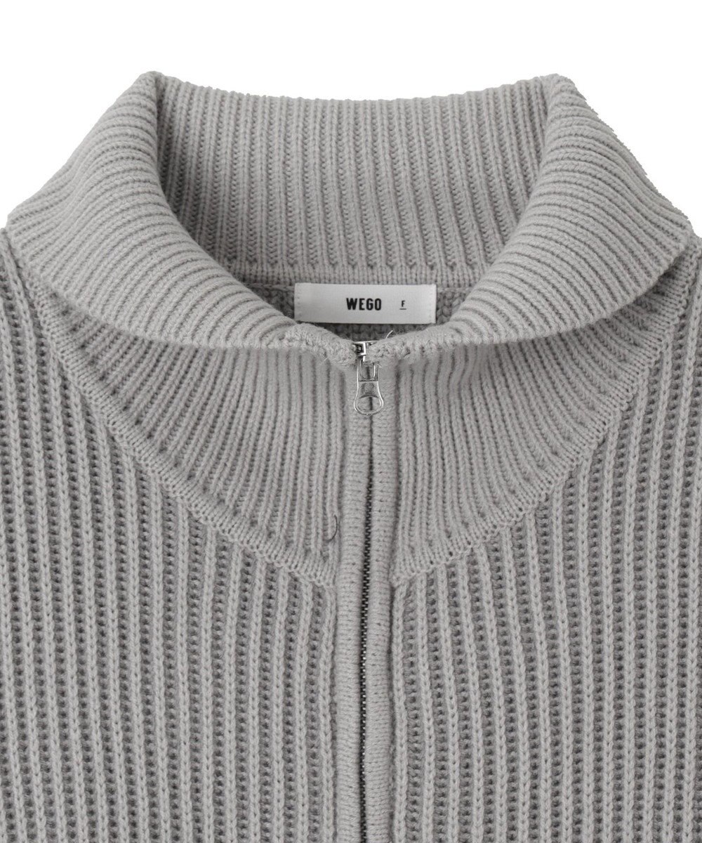 WEGO ダブルジップショートニットブルゾン 