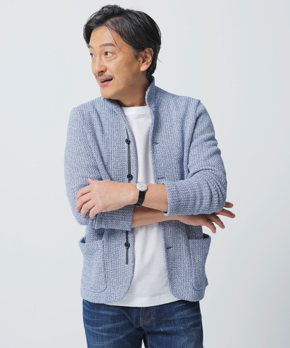 JOSEPH ABBOUD 【和紙使用エコ素材/日本素材/軽量/通気性/速乾性】和紙ムリネ ニット ジャケット 