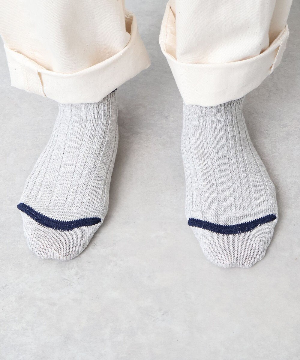 WHITE MAILS 【UNISEX】PAPER WIDE RIB ANKLE SOCKS ソックス 