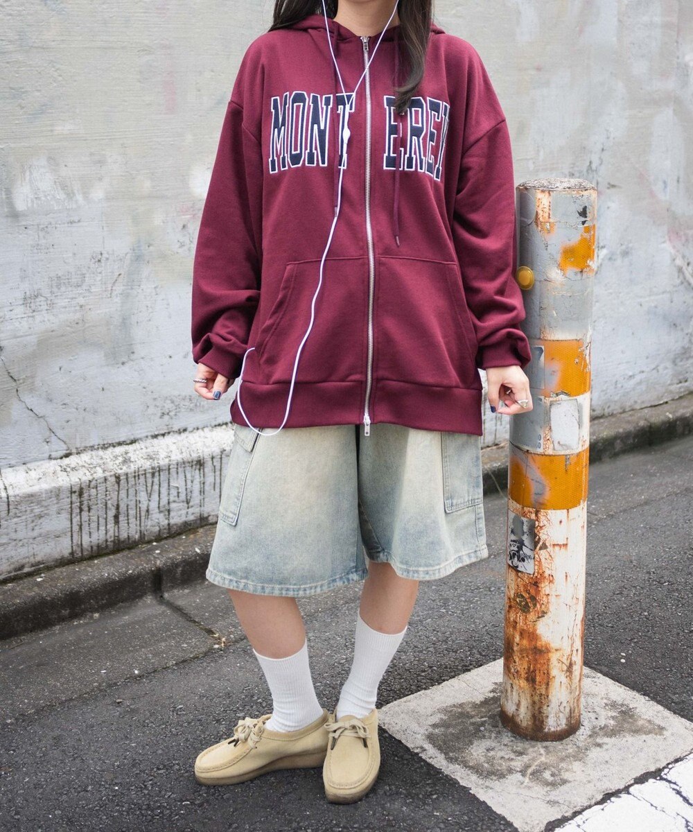 WEGO ロゴWジップビッグパーカー 