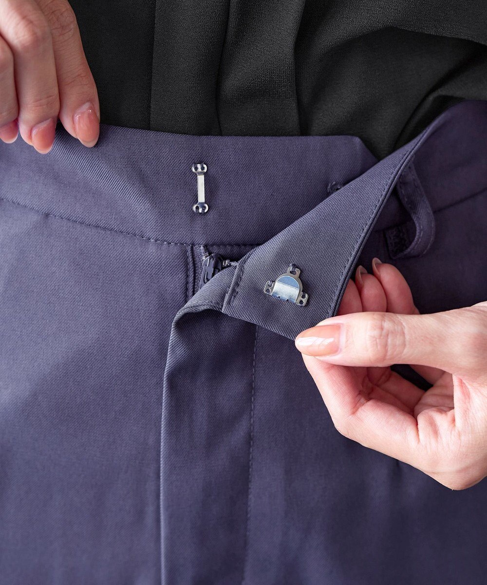 Tiaclasse 【洗える】スリットパールテーパードパンツ 