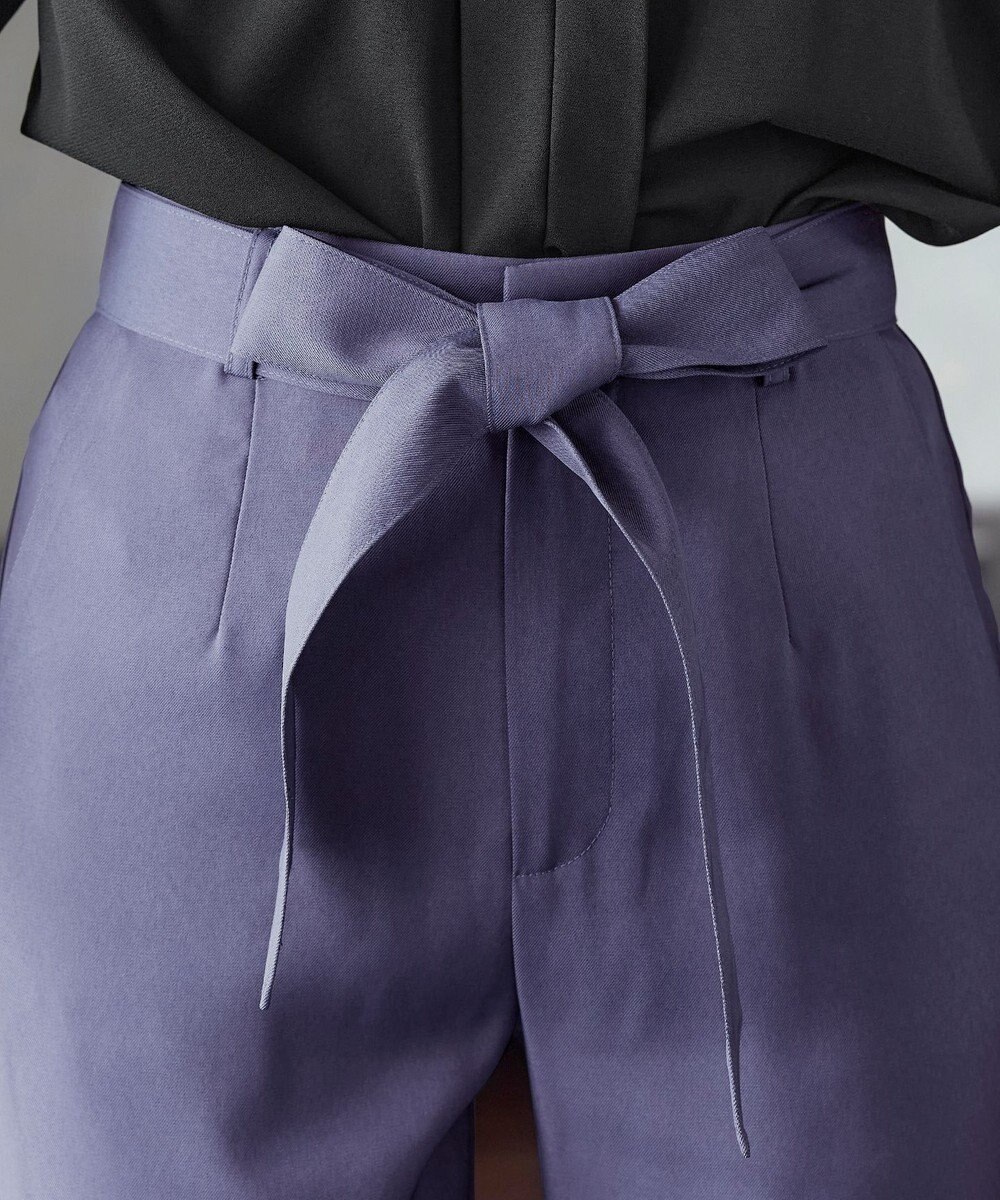 Tiaclasse 【洗える】スリットパールテーパードパンツ 