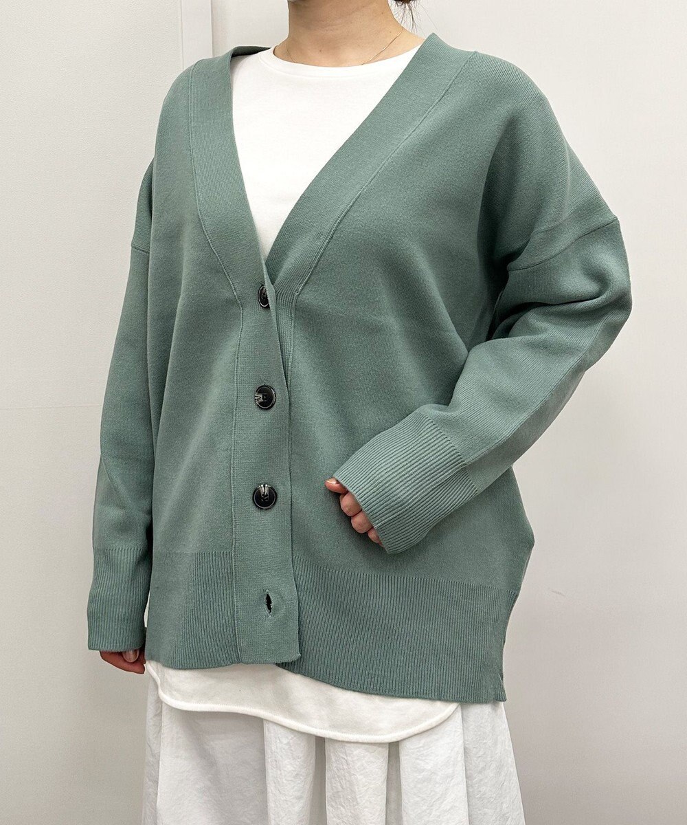 UNFILO 【軽量】コットンミックスニット カーディガン 
