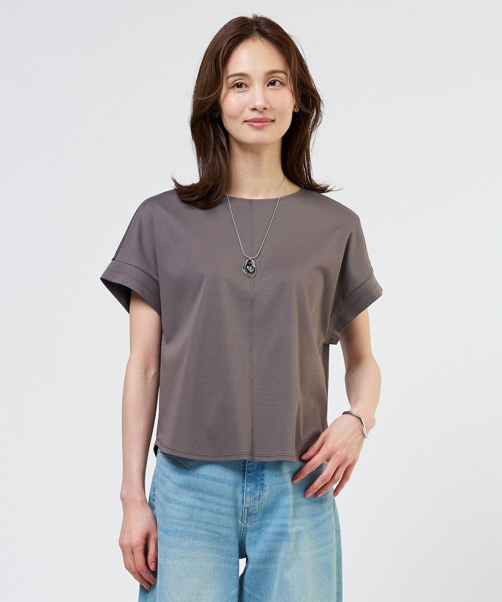 J.PRESS LADIES L 【2WAY】コットンスムース フレンチスリーブ カットソー 
