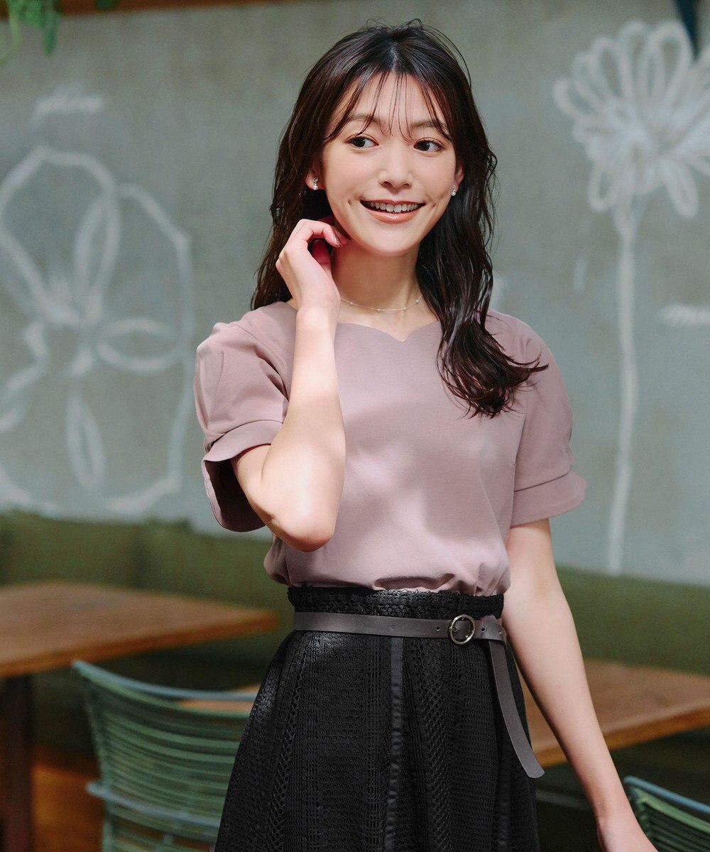 Tiaclasse 【UVケア・接触冷感】“あまラク” ハートネックカットソートップス 