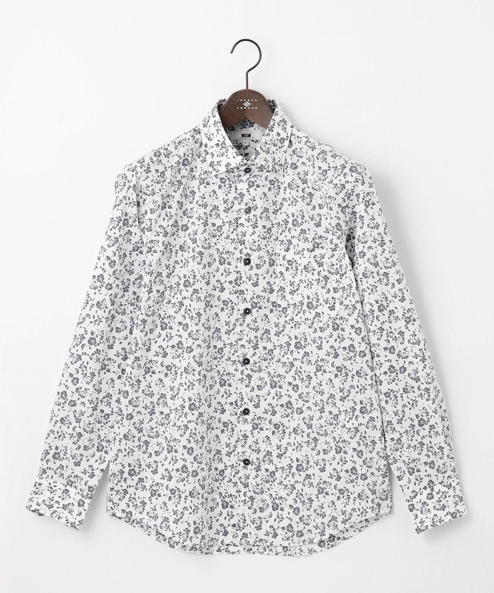JOSEPH ABBOUD 【洗える】フラワーモチーフストレッチ シャツ 