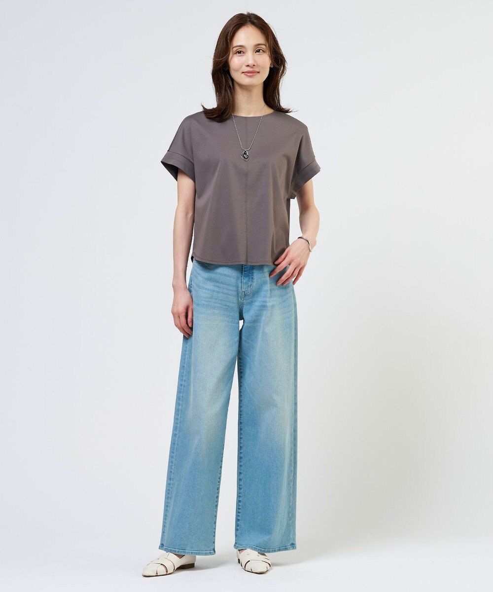 J.PRESS LADIES L 【2WAY】コットンスムース フレンチスリーブ カットソー 