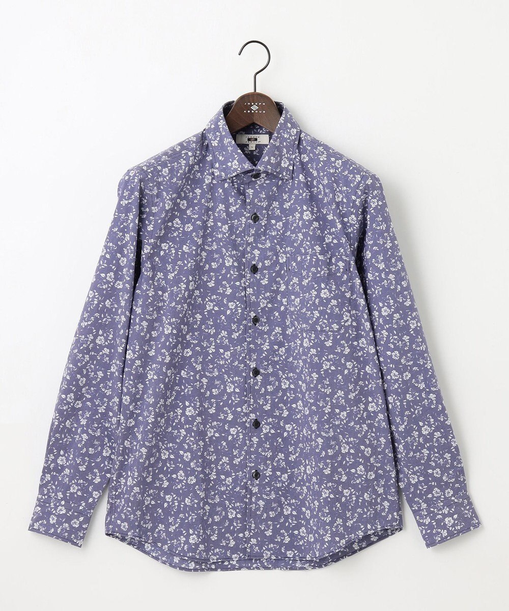 JOSEPH ABBOUD 【洗える】フラワーモチーフストレッチ シャツ 