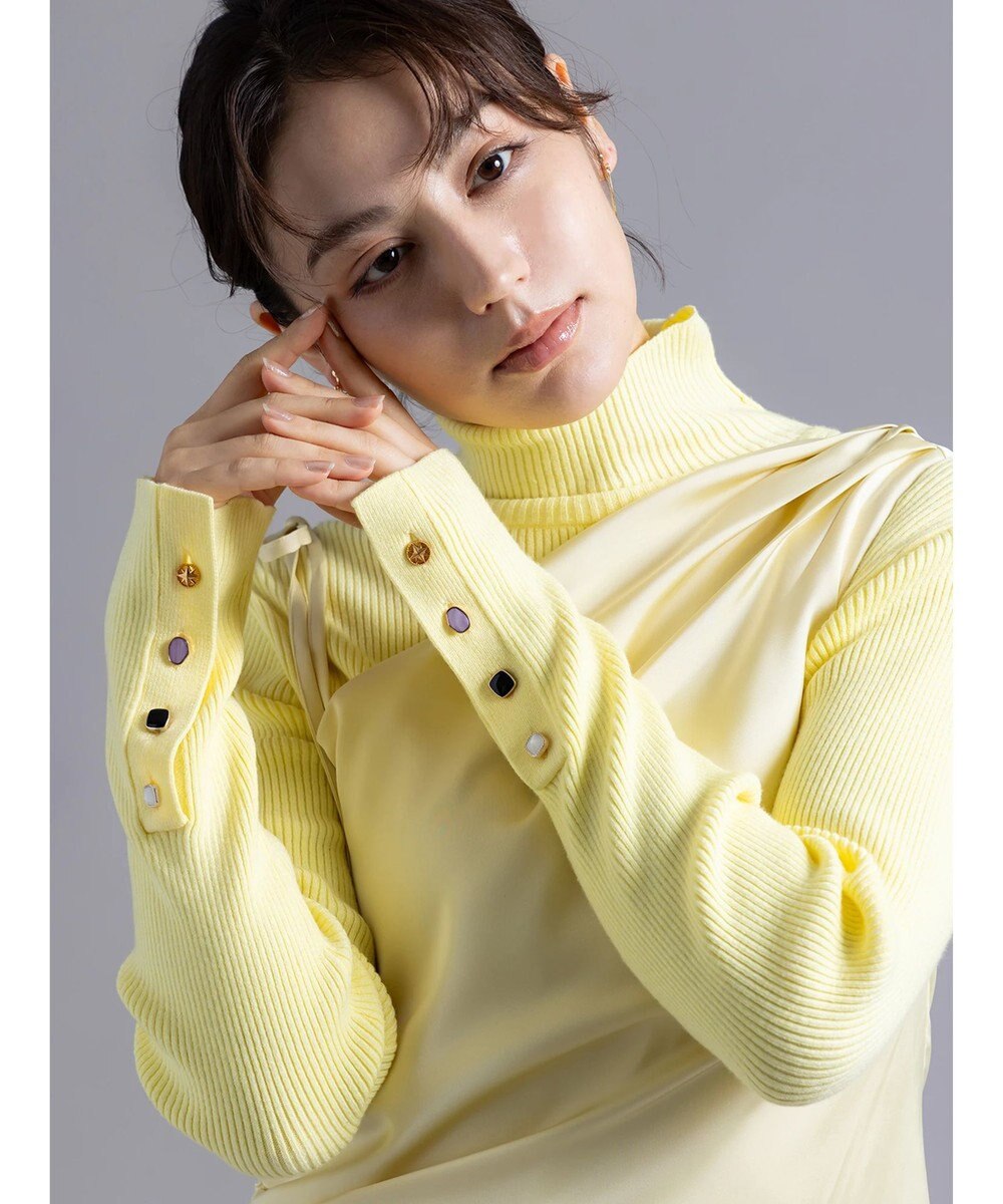 Te chichi 【Atelier Bonheur】ビジュー釦リブタートルプルオーバー《2025winter catalog item》 