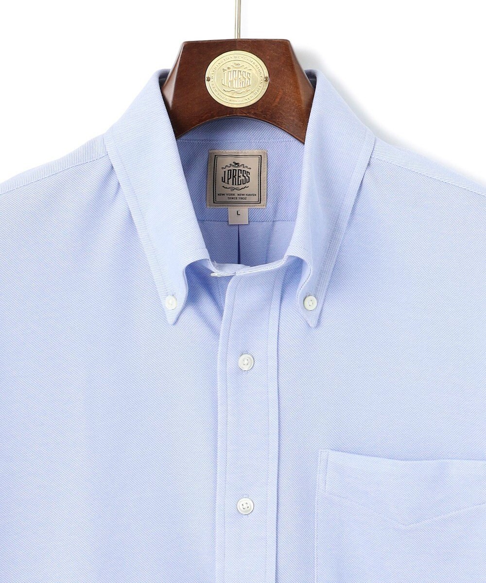 J.PRESS MEN 酷暑の清潔感もこれ一枚で【吸水速乾 / 抗菌防臭 / 防シワ】【J.PRESS OXFORD JERSEY】カノコインレイ半袖 シャツ / B.D. 