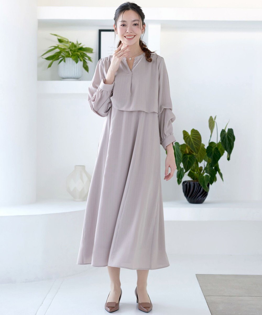 Tiaclasse つまみタック袖ワンピース 