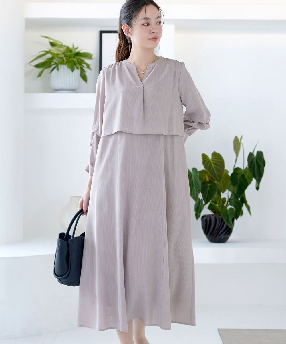 Tiaclasse つまみタック袖ワンピース 