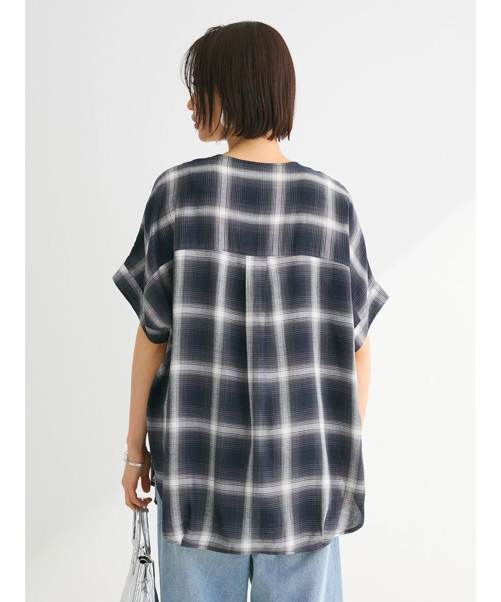 Green Parks リネンレーヨン前立てブラウス 