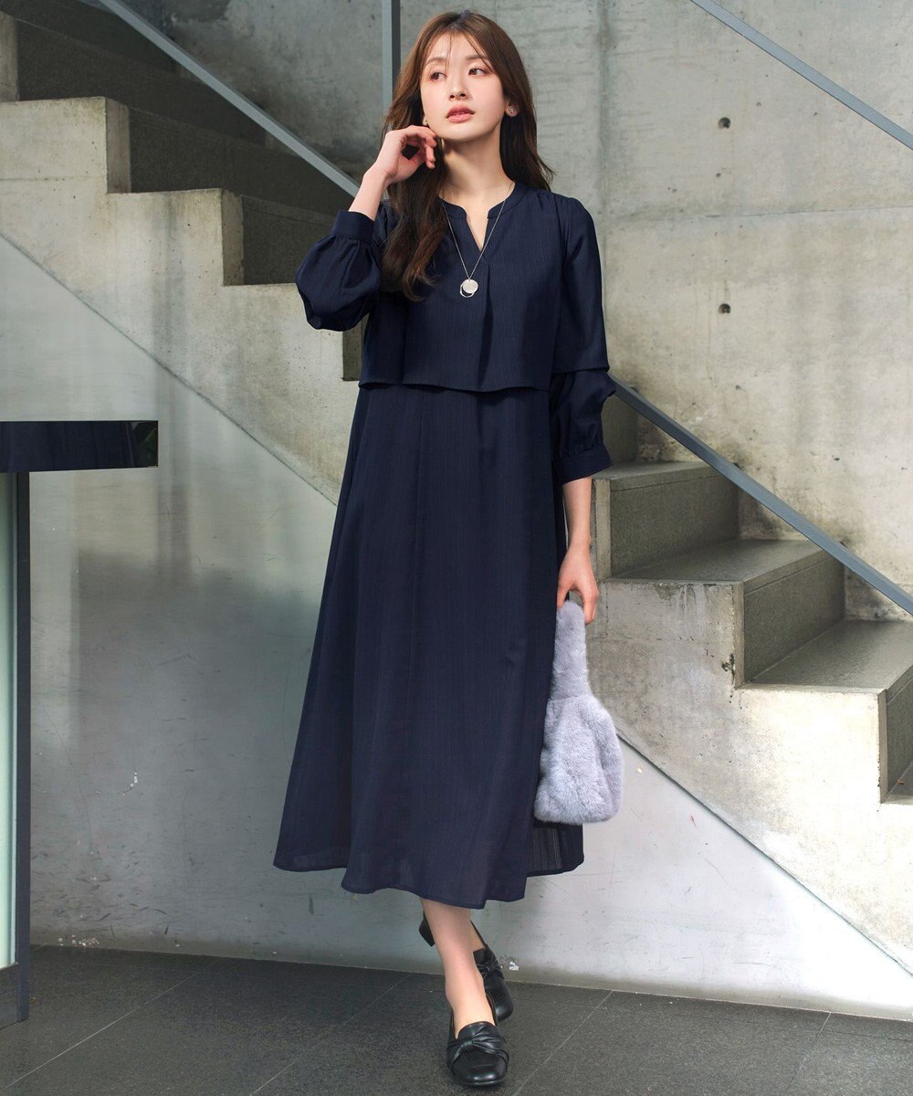 Tiaclasse つまみタック袖ワンピース 