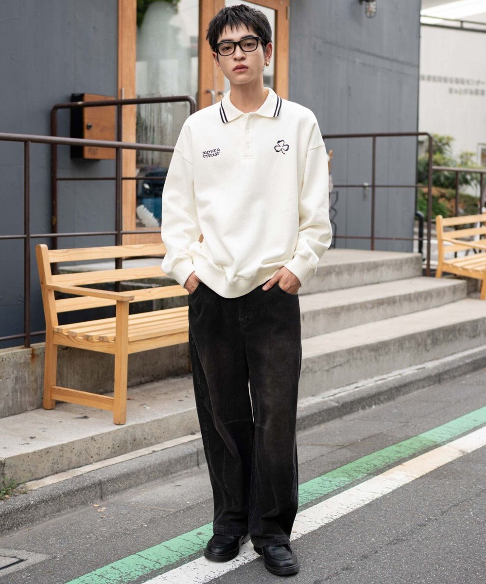 WEGO 【ユニセックス着用ITEM/MLサイズ展開】モチーフロゴポロスウェット 