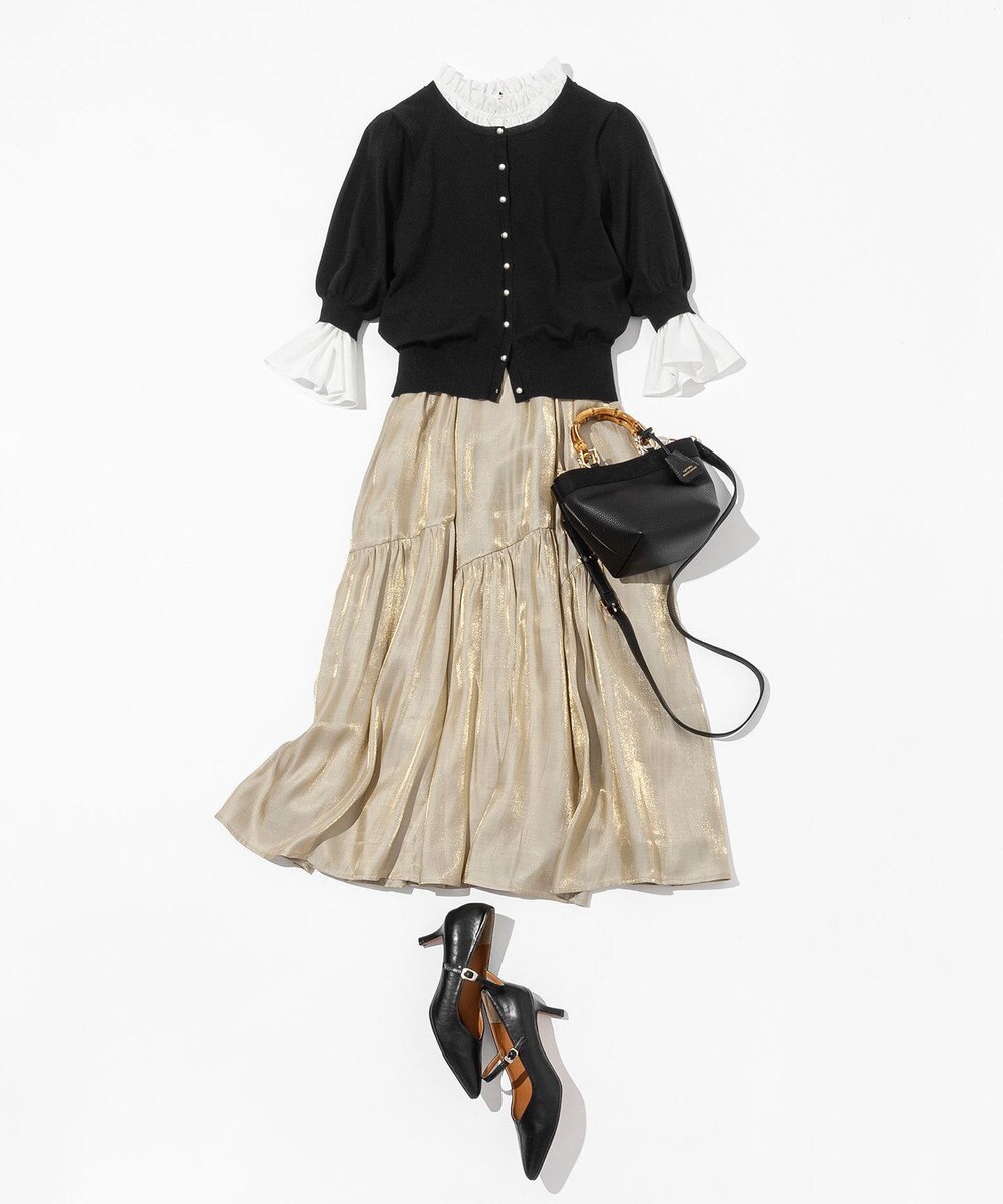 Feroux 【ONWARD CROSSET MAG掲載・セットアイテム】バックギャザーシャイニーセット ワンピース 