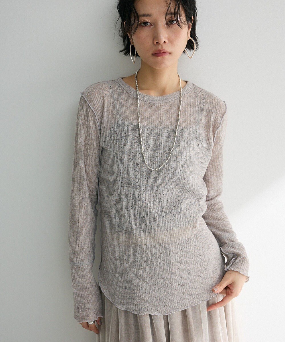 Green Parks シアーワッフルプルオーバー 