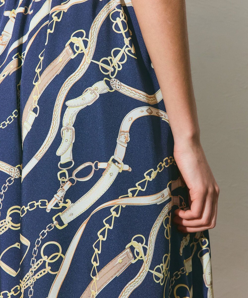 GRACE CONTINENTAL チェーンプリントタックキュロット 