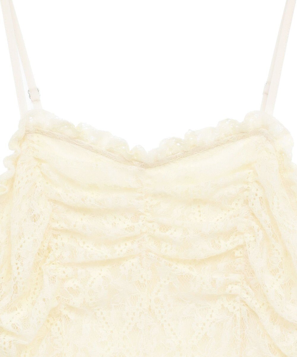 earth music&ecology フロントギャザー起毛レースミニワンピース 