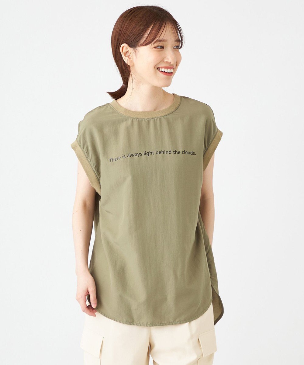 SHARE PARK LADIES ライトタッチ裾テールロゴTシャツ 