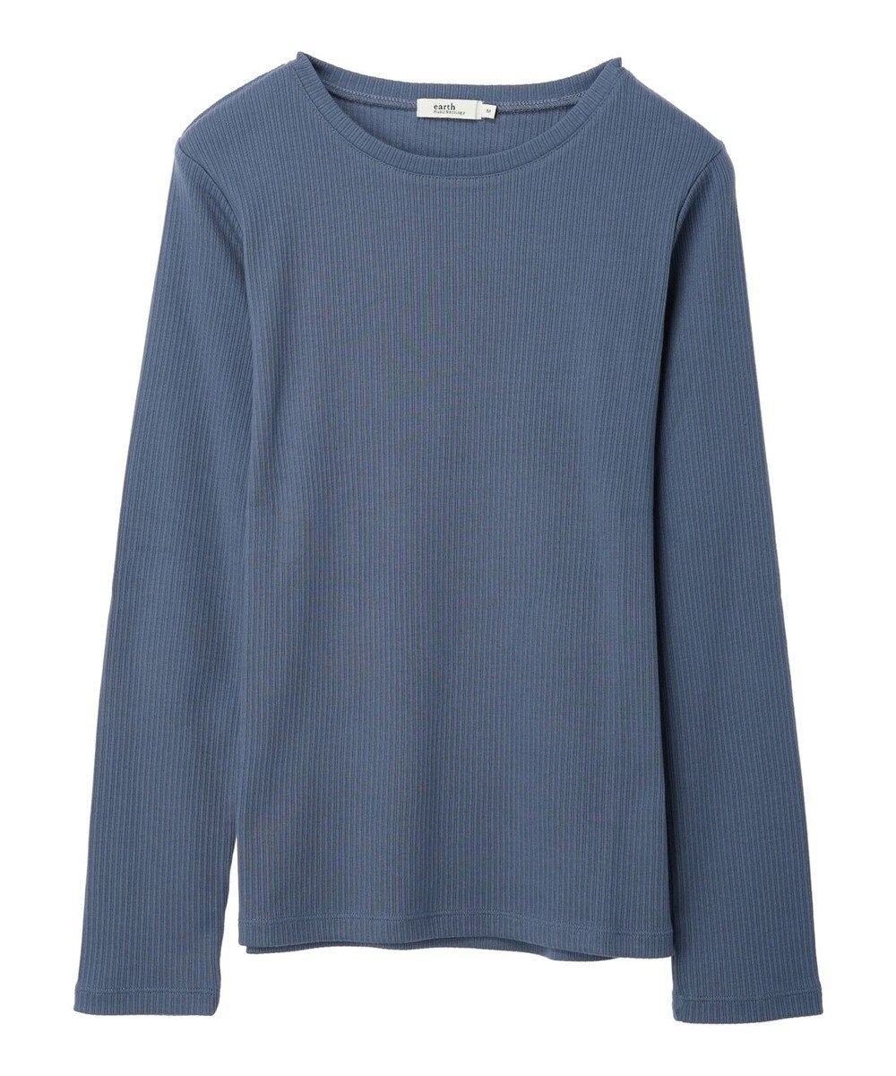 earth music&ecology チェーンリブクルーネックプルオーバー 