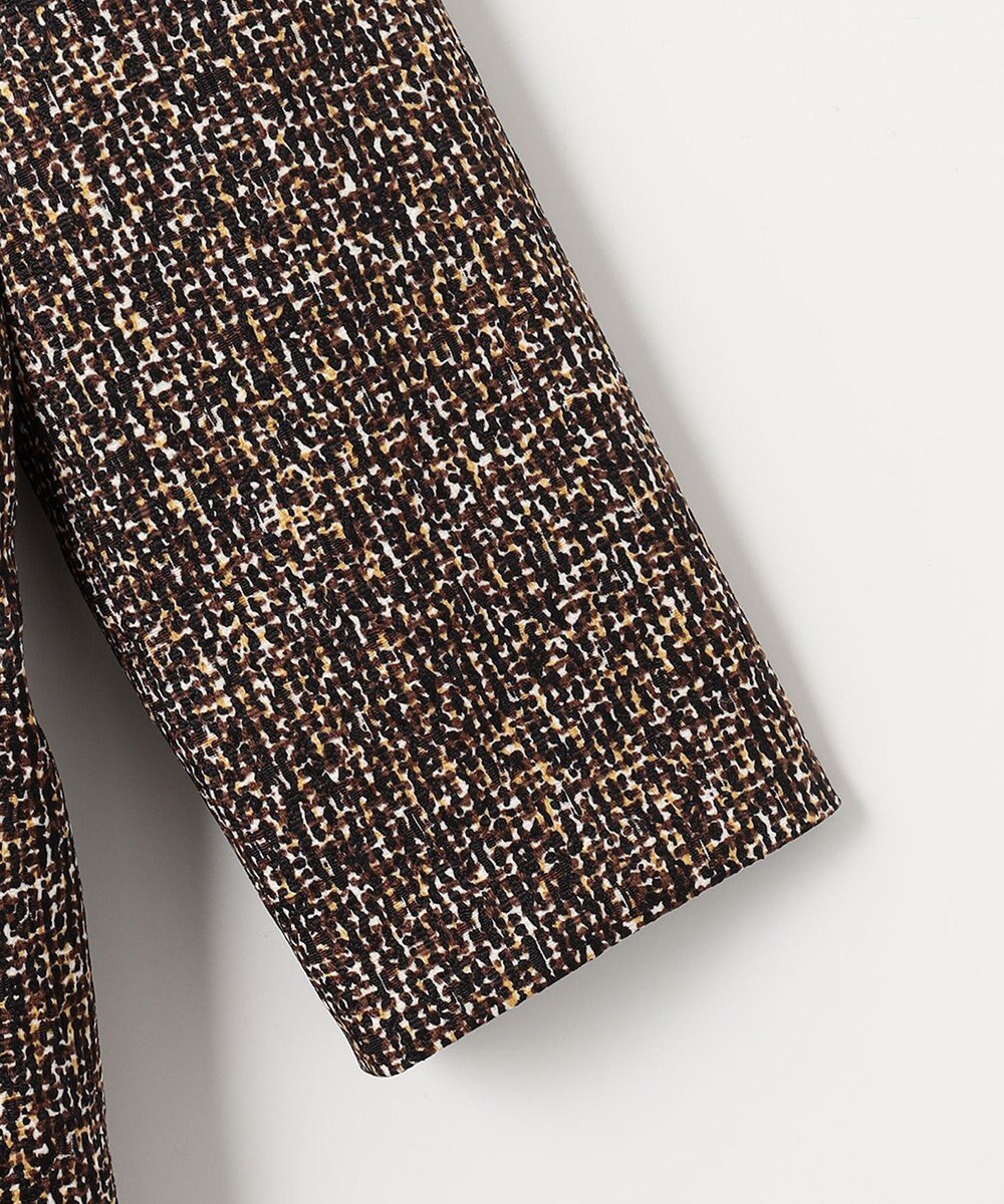 自由区 【XSサイズ～/洗える】ストレッチツイードプリント ワンピース 