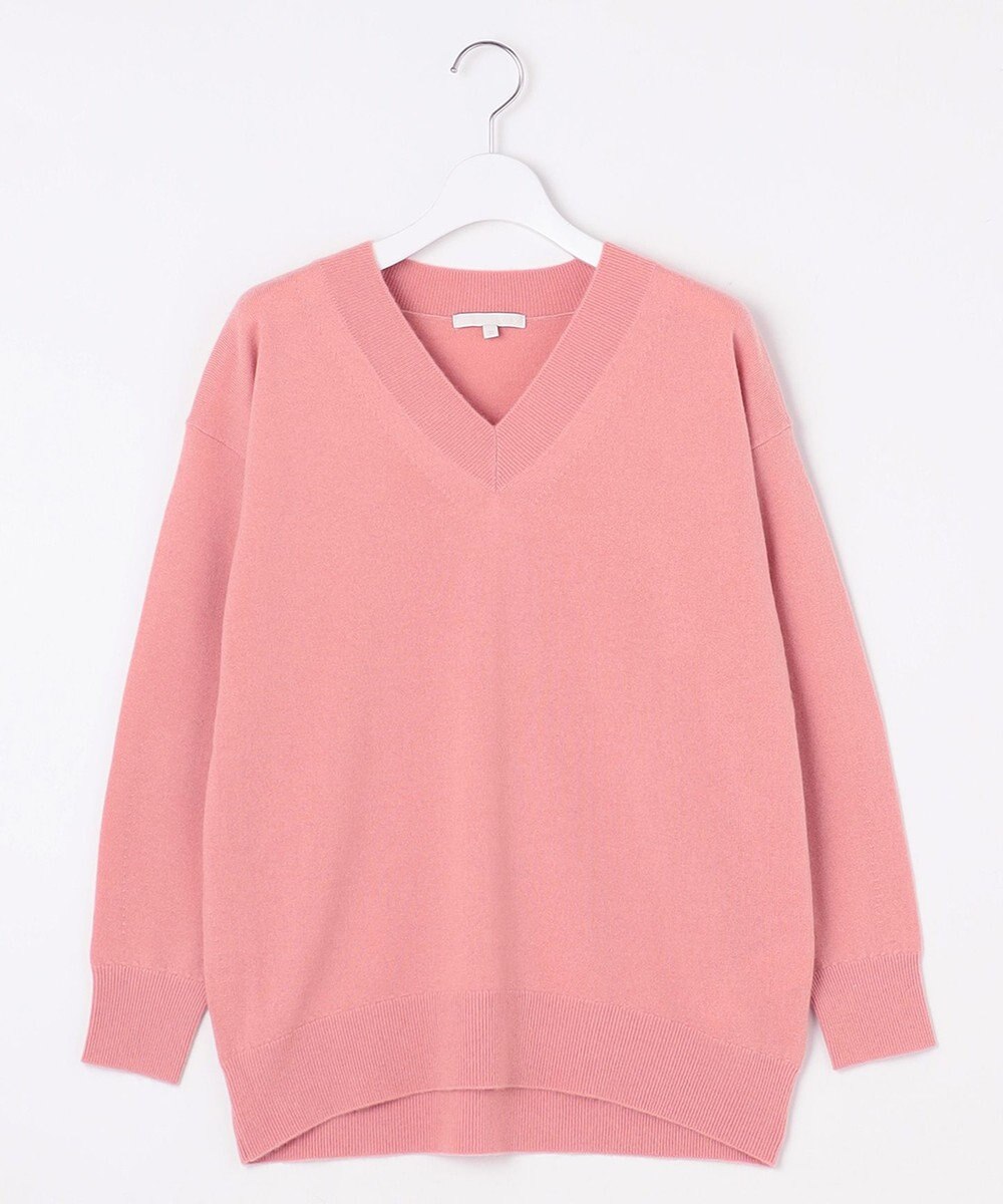 自由区 S 【洗える】ピュアカシミヤVネック ニット 