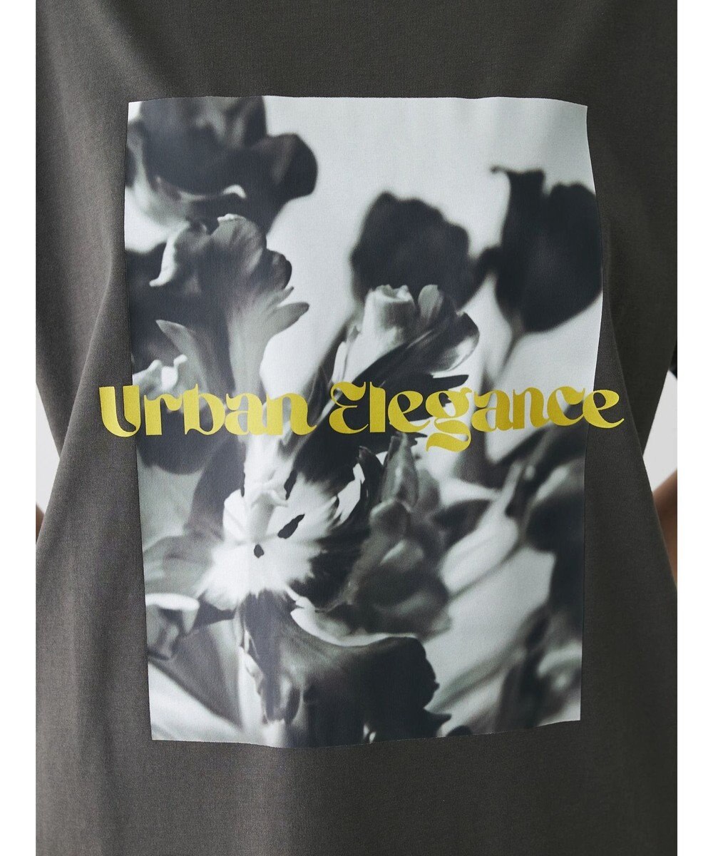 Green Parks レトロフラワーロゴ入りプリントＴシャツ 