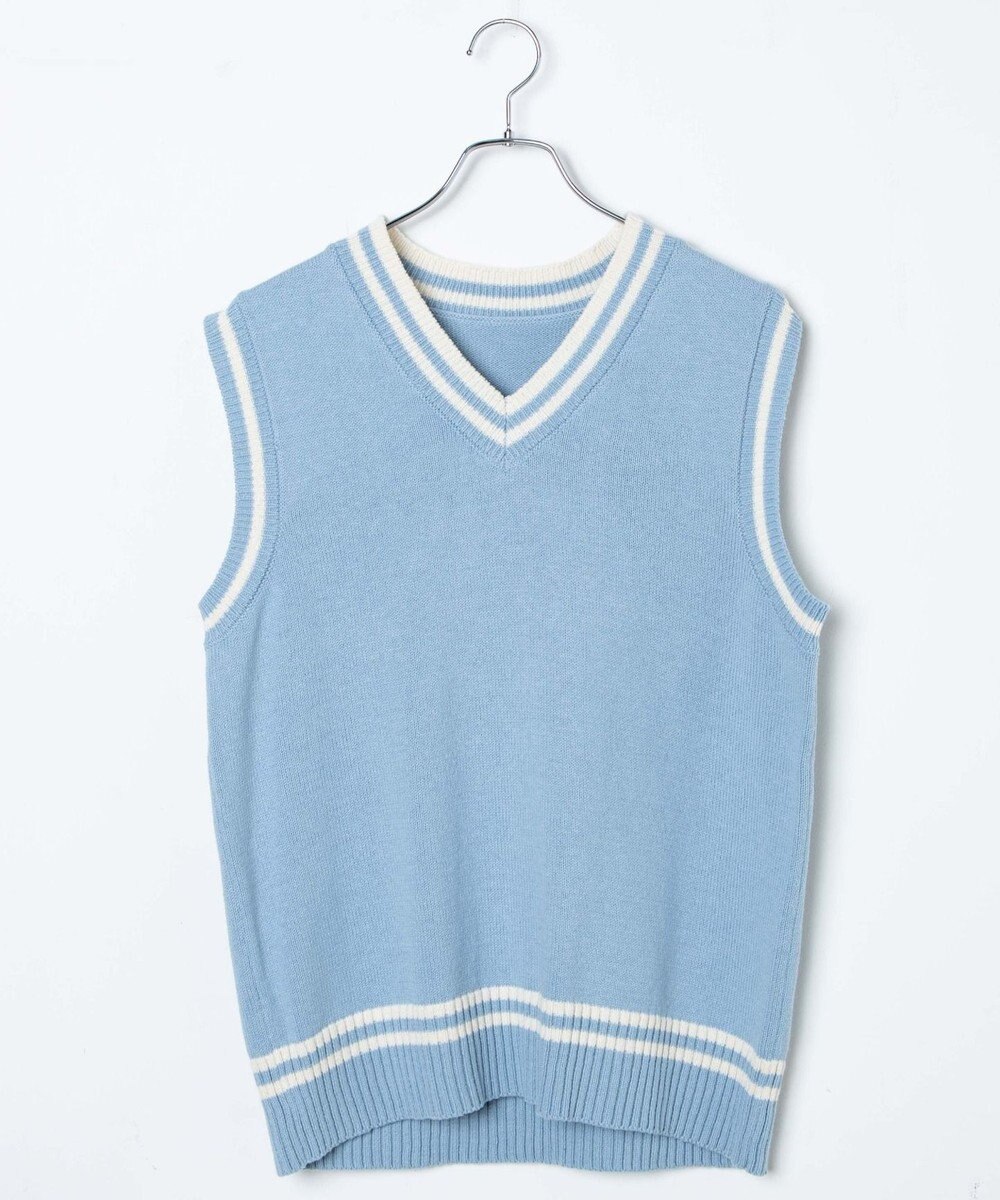 WEGO 【SCHOOLITEM】ラインスクールニットベスト 