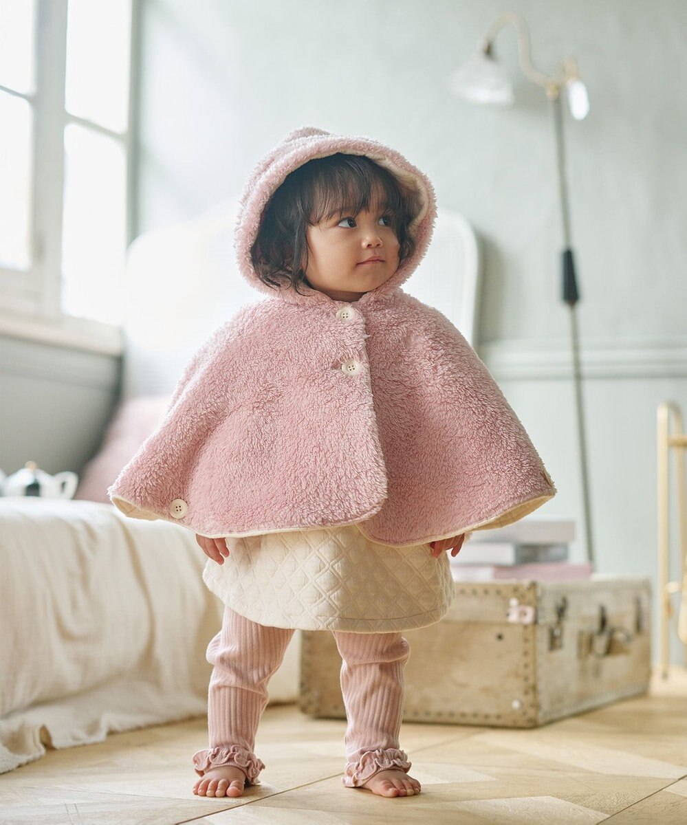 組曲 KIDS 【90㎝】くま耳 キルトマント 