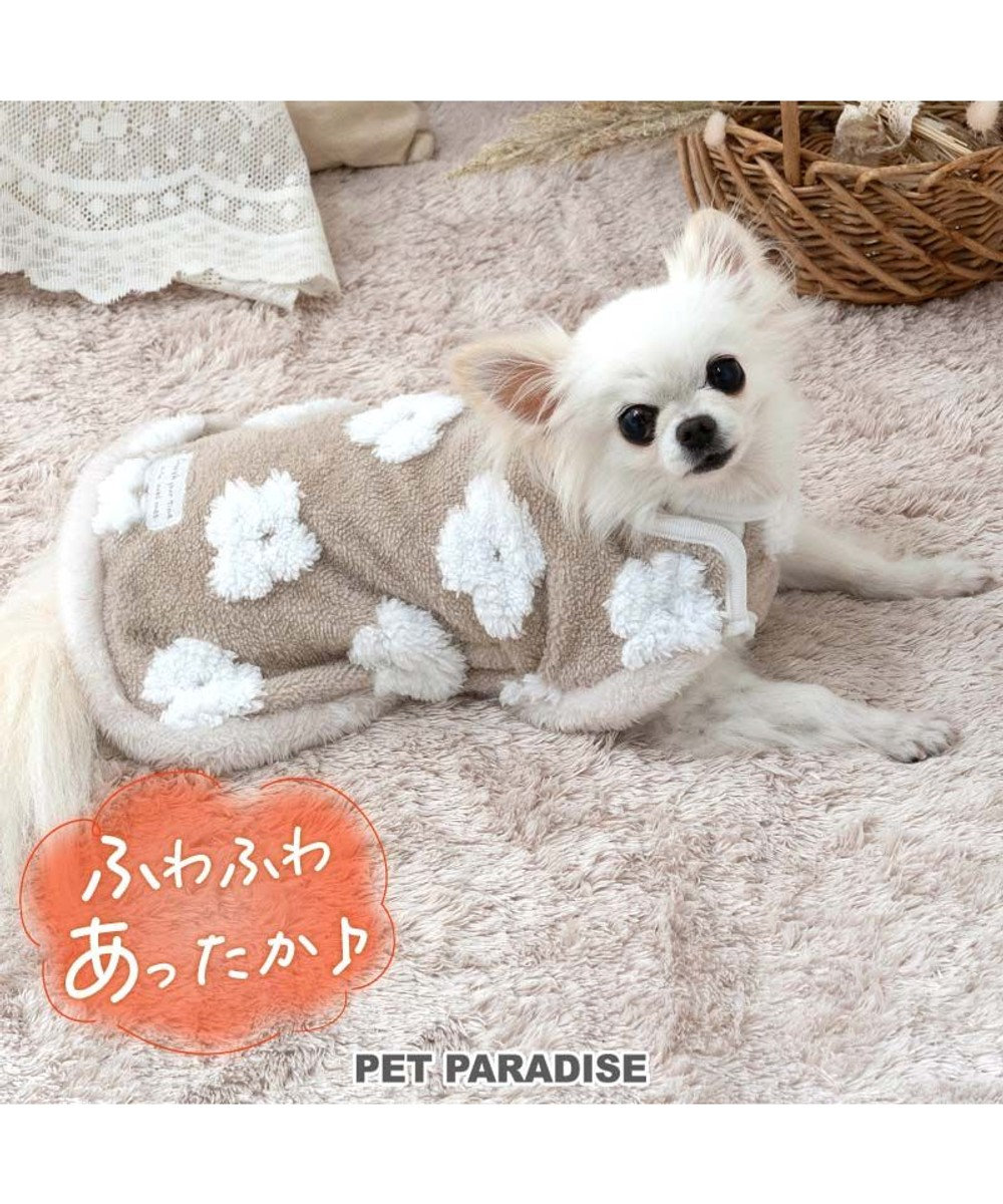 PET PARADISE ペットパラダイス ボア スリーパー 《お花柄》 小型犬 ベージュ