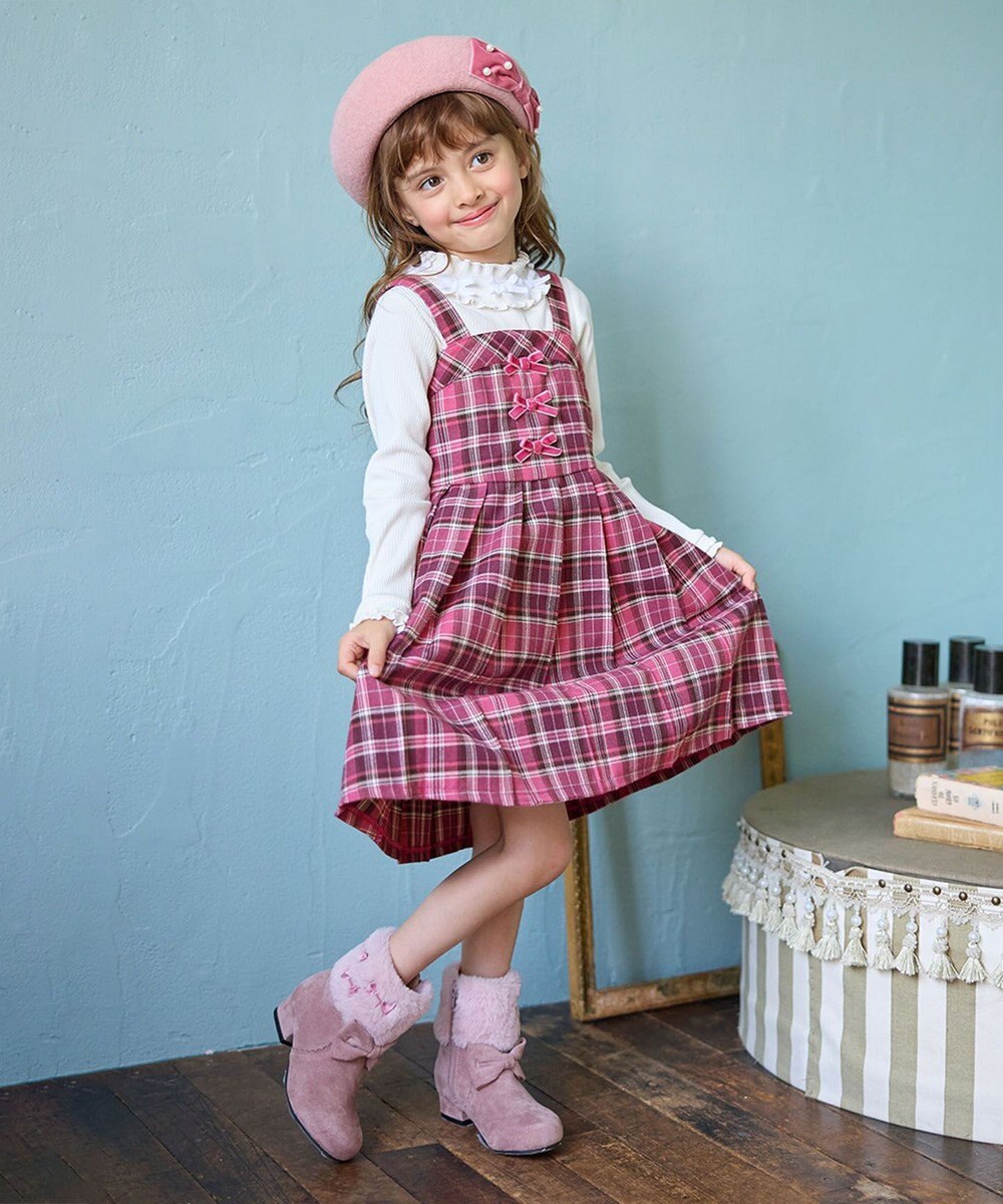 ANY KIDS チェックプリーツジャンパースカート 