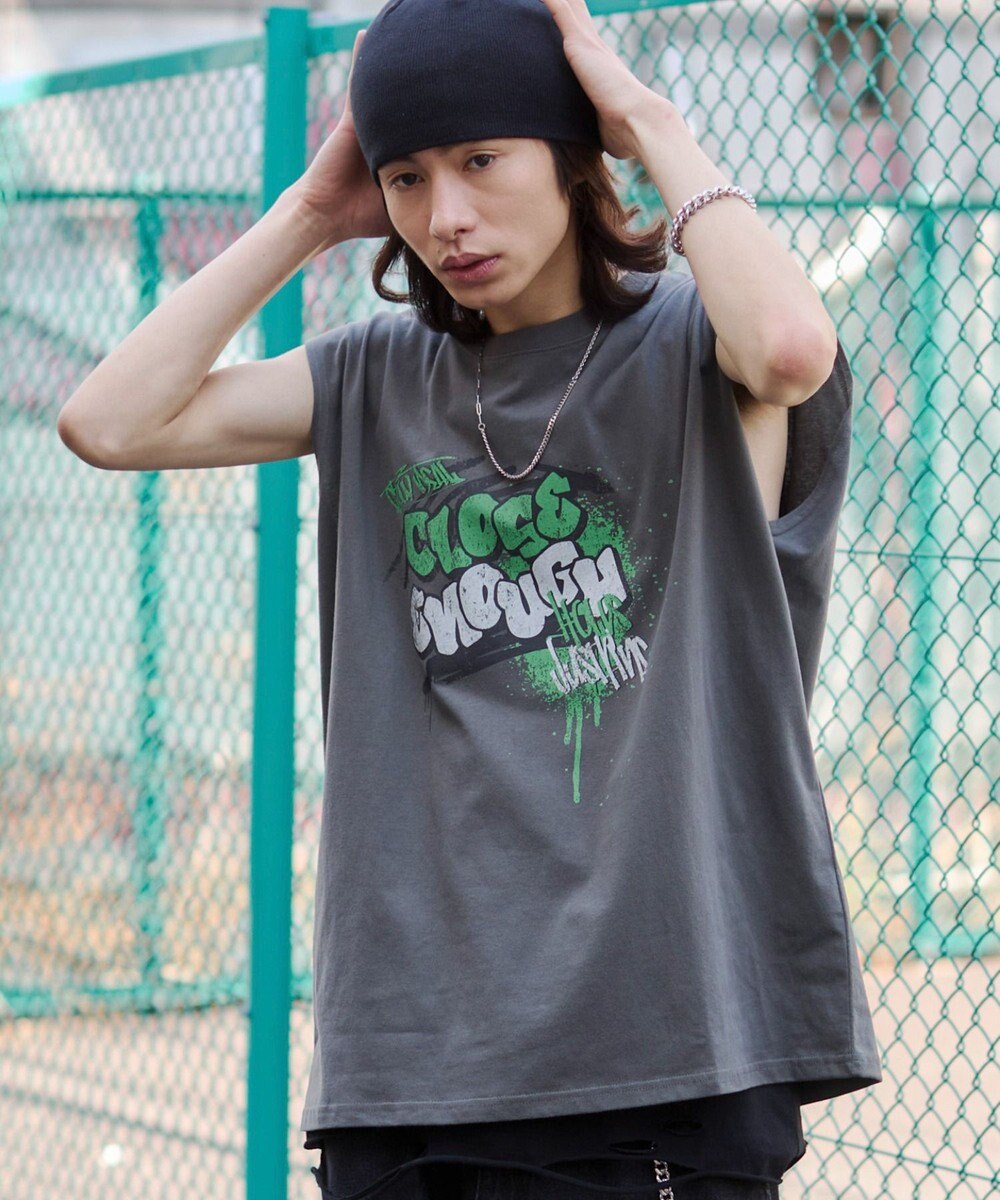 WEGO 【ユニセックス着用ITEM/MLサイズ展開】グラフィックBIGノースリーブ 