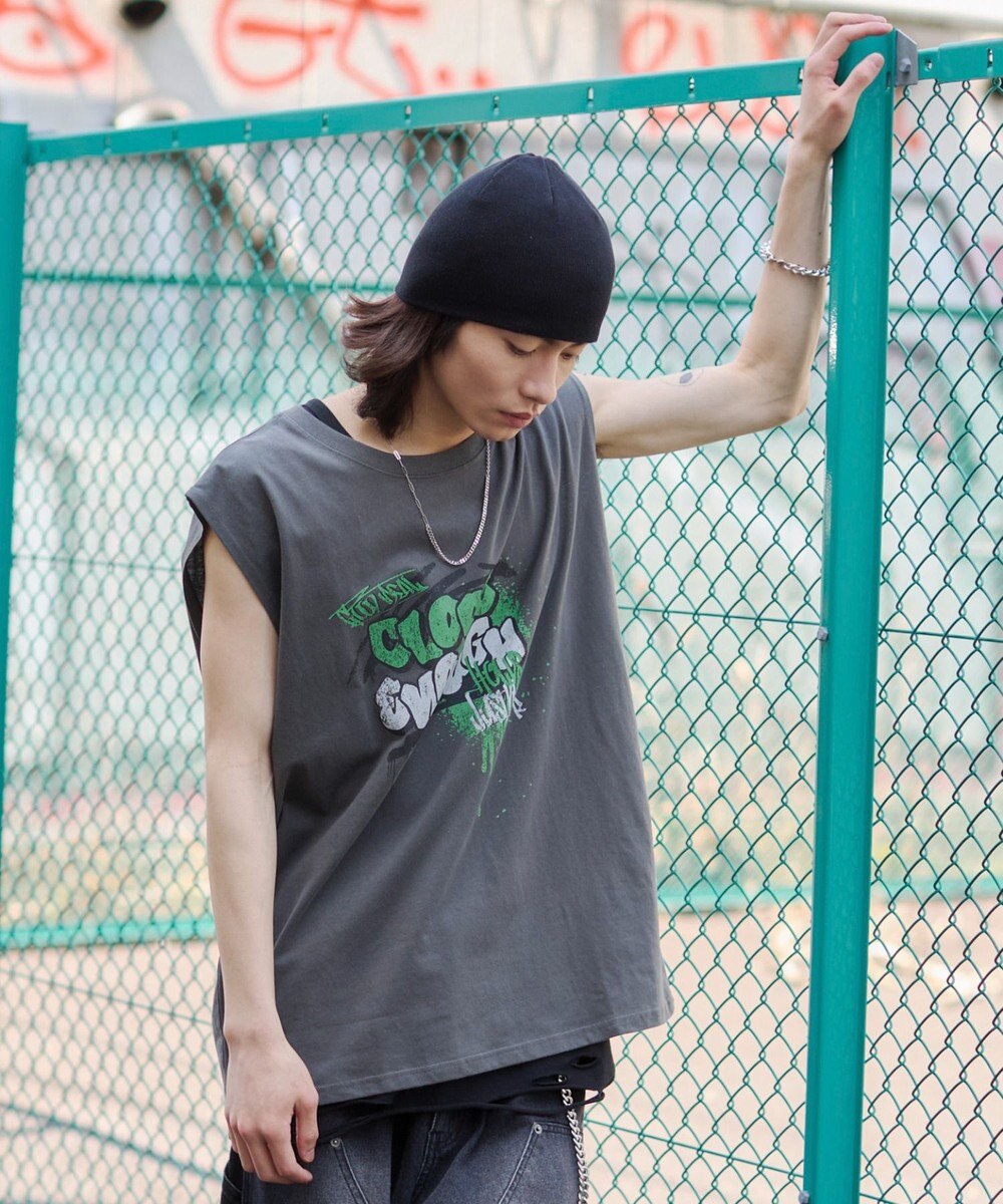 WEGO 【ユニセックス着用ITEM/MLサイズ展開】グラフィックBIGノースリーブ 